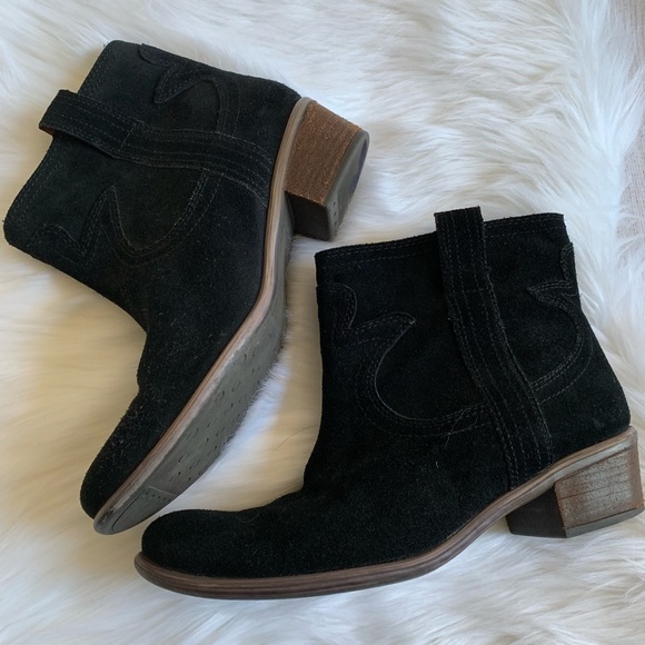 Lucky Brand Black Suede Western Booties - Picture 4 of 8